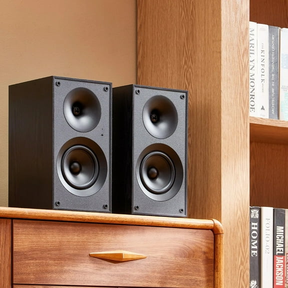 Three-dimensional audio system, Bluetooth audio system, active bookshelf studio monitoring speakers, MDF casing, 2 Bluetooth coaxial stereo systems, multiple input options