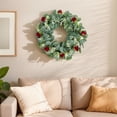 thumbnail image 4 of Bcylexb Spring Summer Wreaths for Front Door, 16 inch Artificial Fake Flower Wreath with Green Leaves Wreath for Wall Window Farmhouse Party Home Holiday Decor, 4 of 6