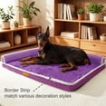 thumbnail image 4 of Exclusivo Mezcla Medium Orthopedic Dog Bed, Luxury Striped Jacquard Pet Bed Sofa, Waterproof and Washable, 36"×24", Purple, 4 of 10