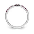 thumbnail image 2 of 14K White Gold Ring Band Gemstone Ruby Round Red Diamond, Size 7, 2 of 3