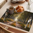 thumbnail image 3 of Brown Trees Placemats Set of 8 Forest Art Decor Spring Summer Nature Leaf Place Mats Indoor Wipeable Table Mats Washable Cloth Dining Table Placemats for Kitchen Holiday Party Home Decor 13x19 Inch, 3 of 9