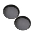 thumbnail image 1 of Oleegame 2PC Picnic Trays For Food Walbest Non Stick Steel Round Pizza Pan Pizza Tray Bakeware Baking Tool 6/7/8/10 Inch (size Optional Included One ) Black, 1 of 6