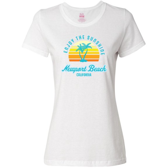 Inktastic Summer Enjoy the Sunshine Newport Beach Florida in Blue Women's T-Shirt