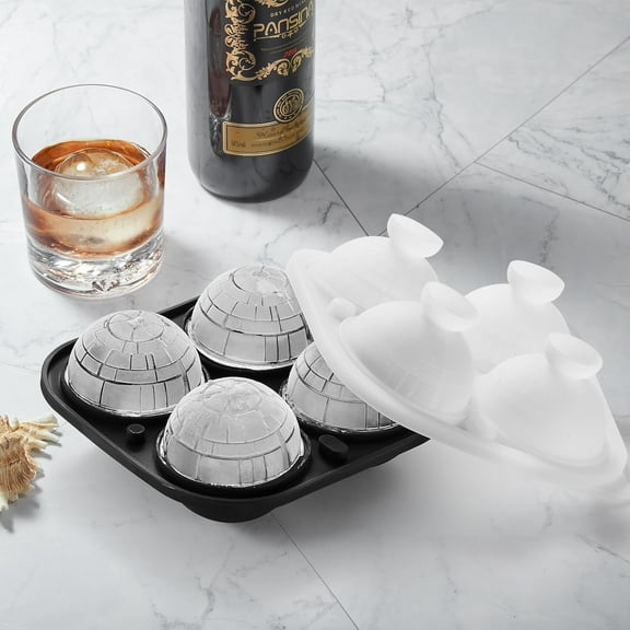Death Star Ice Cube Molds, Nerd Whiskey Gifts for Men Geeks, Fun Shapes Large Ball Ice Cube Mold for Cocktails, Bourbon