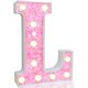 thumbnail image 1 of Pooqla Luces LED para Marquesina con Letras, Letras Rosas iluminadas, Letrero con Letras del Alfabeto con Purpurina, Funciona con Pilas para luz Nocturna, Fiesta de cumpleaños, Boda, Regalos para niña, 1 of 4