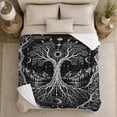 thumbnail image 5 of Mystical Tree Of Life decorative theme Art, Peaceful Mountain Lake Scene, Warm Flannel Blanket for Cabin and Lodge with Detailed Artwork, Outdoor Lovers Camping Gift, Rustic Home Decor, 5 of 9