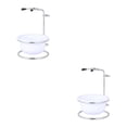 thumbnail image 1 of Jumpingount Estante de almacenamiento Soporte para tazones Multipropósito Mano de obra fina Hierro Ahorro de espacio exquisito Estilo simple Blanco 2Conjunto, 1 of 6