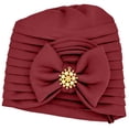 thumbnail image 2 of HuangHuanChen Beanie Turbans for Women Stretchy Soft Turban Head Wraps for Women Sleep Hats Soft Cancer Headwear Elastic Chemo Hats for Women with Hair Loss Solid Color Ethnic Hat Baotou Hat, 2 of 4