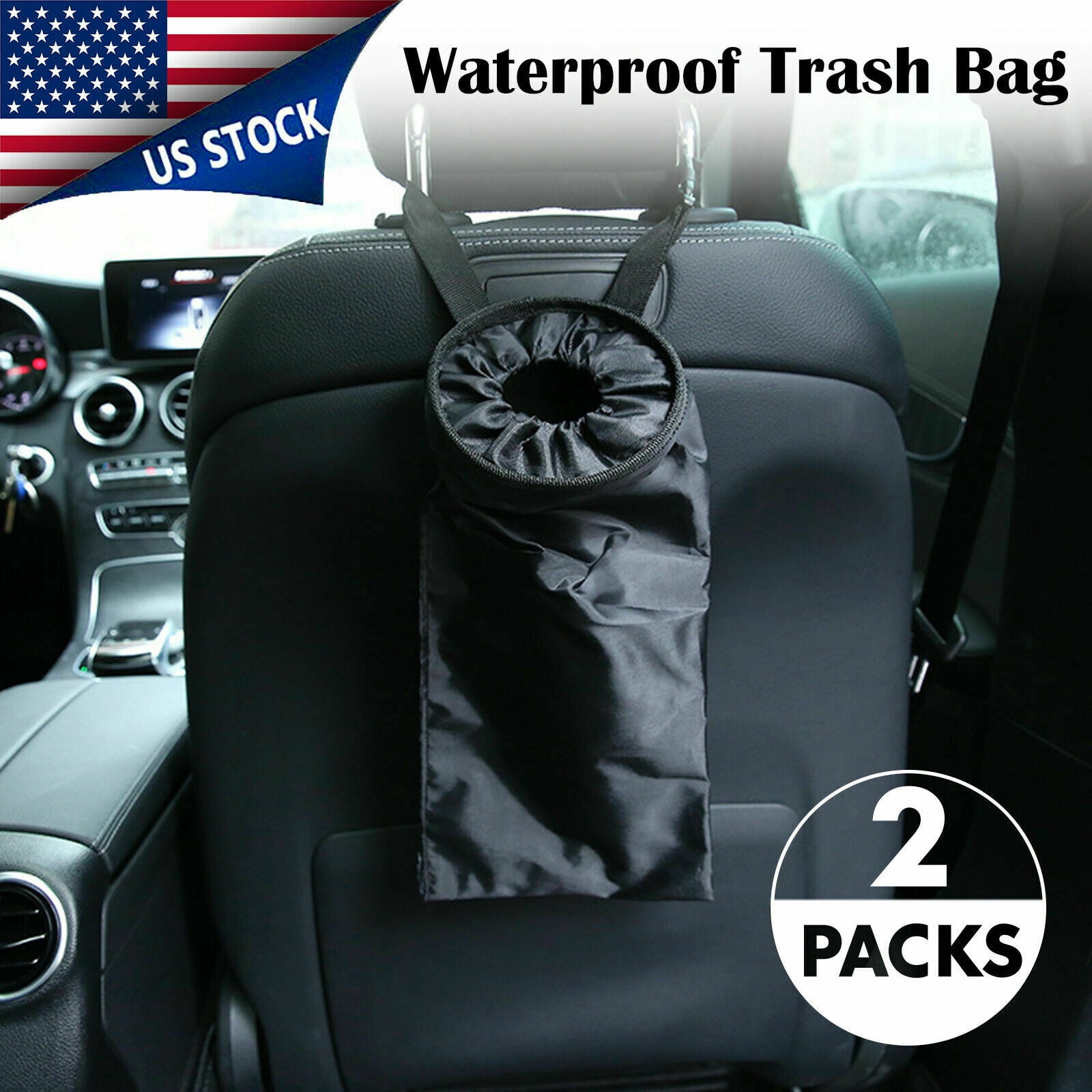 Visland 2 Pack Auto Car Seat Back Litter Trash Bag Garbage Can Keeper