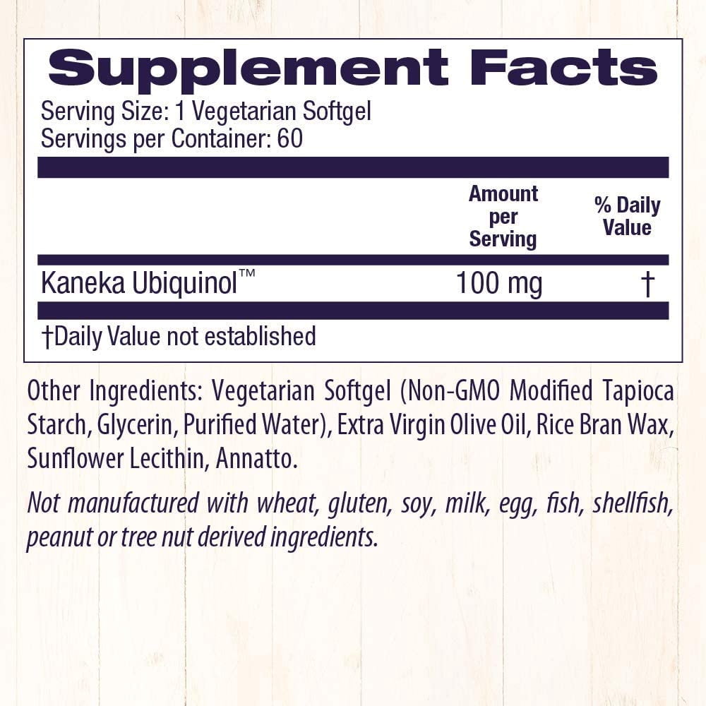 Healthy Origins Ubiquinol 100 mg (Vegan Formula, Kaneka QH, Non-GMO, Gluten Free, Heart Support, Energy Support), 60 Veggie Gels