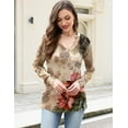 thumbnail image 3 of Weardear Women Casual Dressy Tops V Neck Long Sleeve Blouse Loose Fit Trendy Tunic Clothes, L, 3 of 6