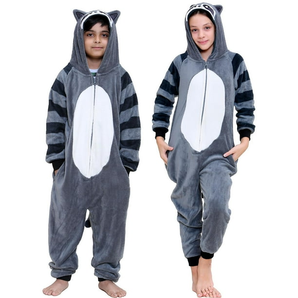 Kids Unisex Super Soft Fleece Raccoon Onesie zhangyuxiang LED