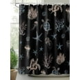 thumbnail image 2 of Shower Curtains Sea Turtle Jellyfish Bath Curtain Coral Starfish Black Waterproof Bathroom Shower Curtain Set with Hooks Decoration 36 x 72 Inches, 2 of 7