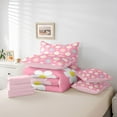 thumbnail image 5 of Feelyou Vibrant Flower Bedding Comforter Set 7pcs for Kids, Kawaii Cherry Blossoms Queen Bedding Sets, Cartoon Groovy Floral Reversible Queen Sheet Sets, Breathable Home Decor, 5 of 7