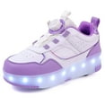 thumbnail image 3 of Kids Wheels Shoes with Lights Rechargeable Roller Skates Shoes Retractable Wheels Shoe LED Flashing Sneakers for Girls Boys Gift, 3 of 18