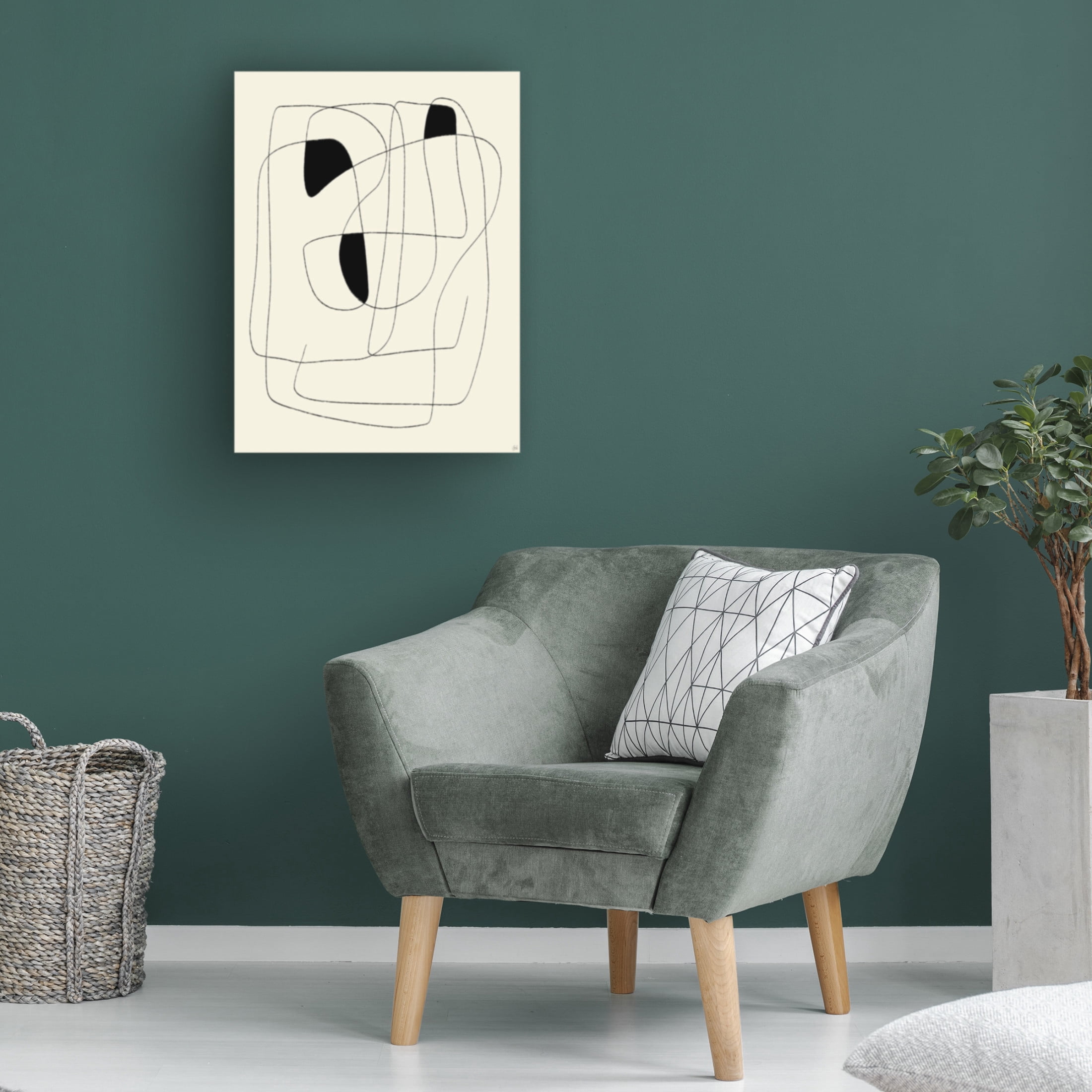 Canvas Wall Art - Line and Brush 'Lines To Fill 2' Wall Art for Living Room, Bedroom, or Office Décor by Trademark Fine Art - 24 x 32 Inches