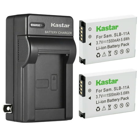 Kastar 2-Pack Battery and AC Wall Charger Replacement for Samsung SLB-11A SLB11A Battery  Samsung TL240  TL320  TL350  TL500  WB600  WB610  WB650  WB660  WB700  WB1000  WB2000 Digital Cameras