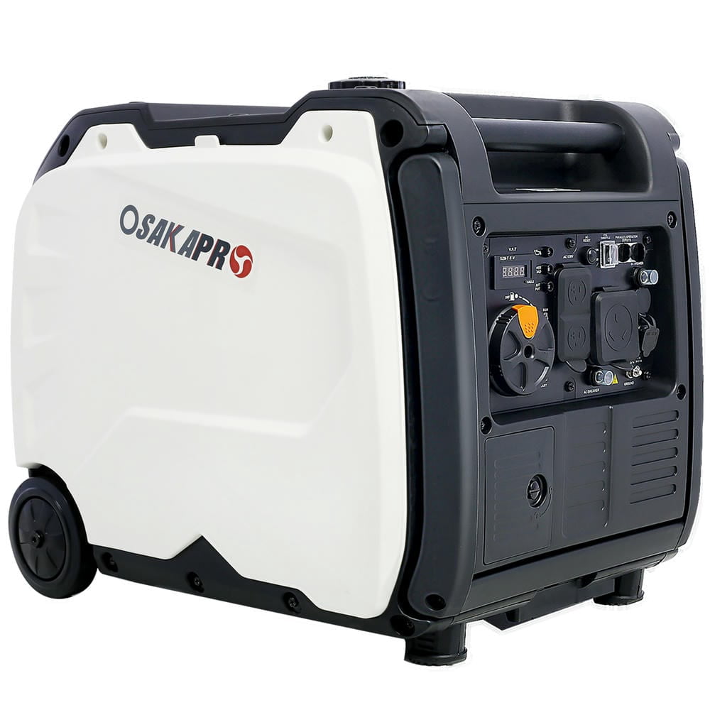 Topcobe 4500W Portable Electric Generator, Super Quiet Inverter Generator, Foldable Handle with Wheel, 212cc 4 Stroke, Utility, Gray