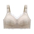 thumbnail image 4 of PEASKJP Womens Bra Smooth Lace Bras Comfort Adjustable Straps T-Shirt Bra Beige 80C, 4 of 4