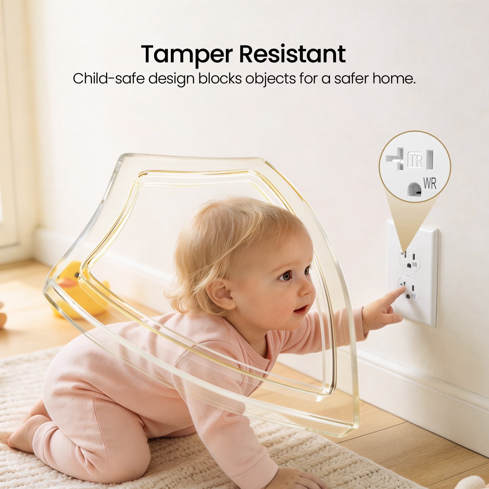 ELEGRP Duplex Receptacles 2-Pole 3-Wire Grounding Tamper-Resistant Weather-Resistant 20A 125V NEMA 5-20R White 20 Pack