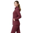 thumbnail image 4 of M&M SCRUBS Women’s Full Zip Scrub Jacket – 4-Way Stretch Warm-Up Jacket with Stand Collar, Moisture-Wicking (Burgundy, X-Small), 4 of 7