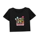 thumbnail image 4 of Top corto de verano para mujer, camisa femenina de moda con cuello redondo para viajes, uso diario, trabajo M, 4 of 7