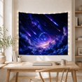thumbnail image 5 of Meteor Shower Across Galactic Haze and Violet Clouds, Dramatic Fantasy Art for Space Lovers, Cosmic Sky Decor, Birthday Gift, Tapestry Wall Hanging for Gaming Room and Studio, 5 of 7