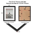 thumbnail image 5 of ENJOYBASICS Black Poster Frame, Display Pictures 9x12 with Mat or 12x16 Without Mat, Set of 2, 5 of 7