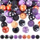 thumbnail image 1 of 48 cuentas gruesas de 20 mm color chicle, cuentas mixtas de diamantes de imitación, cuentas gruesas con lunares, cuentas acrílicas opacas, cuentas a rayas, 9 estilos de cuentas espaciadoras sueltas, 1 of 7