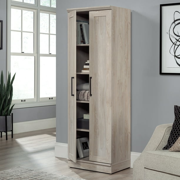 Sauder HomePlus 2-Door Storage Cabinet, Chalked Chestnut Finish