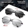 thumbnail image 4 of Gafas de sol polarizadas fotosensibles que cambian de color para hombre, gafas de sol de doble uso para transmisión en vivo durante el día y la noche, gafas con marco negro para el cabello, 4 of 6
