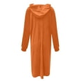 thumbnail image 6 of idosla Zip Up Long Hoodie Jackets for Women Oversized Fleece Tunic Sweatshirt 2025 Fall Winter Casual Solid Coat With Pocket (Orange, S), 6 of 6