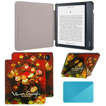 Case Compatible with 7 Inch Kobo Libra H2O Ereader(Model: N873, 2019 Release), Includes a Screen Protector - 7" Premium PU Leather Cover with Auto Sleep/Wake, Only Ereader Case