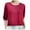 Red, variant on Uaswgudfs Women's 2025 Summer Ice Silk Blouse-Tee - Relaxed 3/4 Sleeve Casual Top with Breathable Comfort & Resort-Ready Style