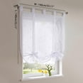 thumbnail image 2 of 1 Panel Floral Embroidered Sheer Roman Tie Up Curtains Shades Tab Top Balloon Curtain Voile Drape Bowknot Drapery Valance Panels for Small Windows 55"x55", 2 of 6