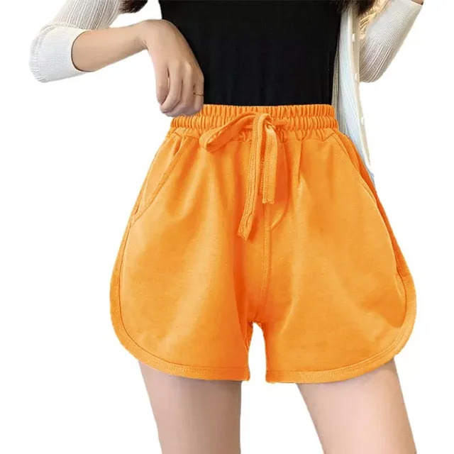 Pantalones Casuales Cortos Elásticos Con Cordón Para Mujer