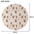 thumbnail image 6 of White Highland Cow Flower Pattern Round Tablecloth 60"x60",Wrinkle Wipeable Table Cloth for Kitchen Dining Room Picnic Patio Party, 6 of 6