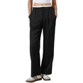 thumbnail image 4 of Striped Pants for Women High Waisted Wide Leg Casual Work Long Pants XL Black, 4 of 6