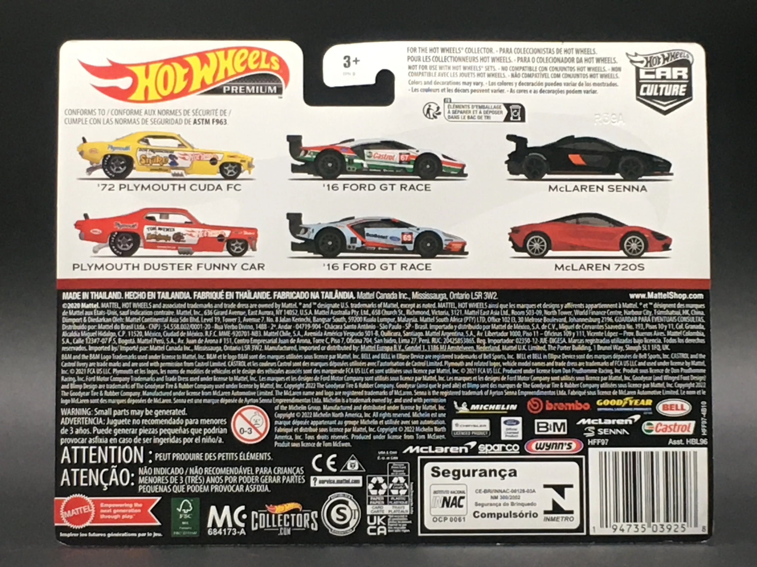 Hot Wheels Premium Car Culture Twin Pack McLaren Senna  McLaren 720S 1/64 Diecast Car