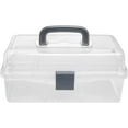 thumbnail image 4 of MyGift Clear Plastic 2-Tier Trays Craft Supply Storage Box, 4 of 4
