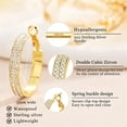 thumbnail image 5 of YEUOYEA Gold Hoop Earrings for Women, 14K Gold Plated Hypoallergenic CZ Large Hoop Earrings, Jewelry Gift, 5 of 8