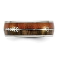 thumbnail image 3 of Auriga Fine Jewelry Stainless Steel Polished with Wood Inlay Arrow 8mm Men's Band Size 13, 3 of 7