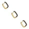 thumbnail image 1 of facefd Earring V Shape Ear Drop Alloy Rhinestone Decoration Gift Ear Jewelry, Gold, Blue Rhinestone Gold+Blue 3PCS, 1 of 6