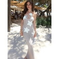 thumbnail image 1 of Vestido largo de punto con flores para mujer, traje Sexy sin mangas, con cuello Halter, a la moda, para vacaciones y playa, 2024, 1 of 5