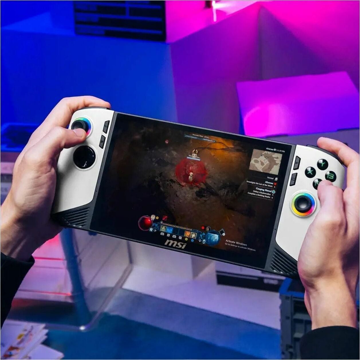 MSI Claw 8 AI+ A2VM PC Gaming Handheld: Intel Ultra 7-258V, 8" FHD 120Hz Display, 32GB LPDDR5, 1TB SSD, Win 11 Home: White Polar Tempest Edition-084US