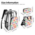 thumbnail image 2 of Transparent Backpack Meal Bag Three-Piece Set With Convenient Access Backpack Meal Bag Equipped With Two Net Pockets For Work Travel Sports Whimsical Polka Dot And Striped Ribbon Bow Pattern, 2 of 8