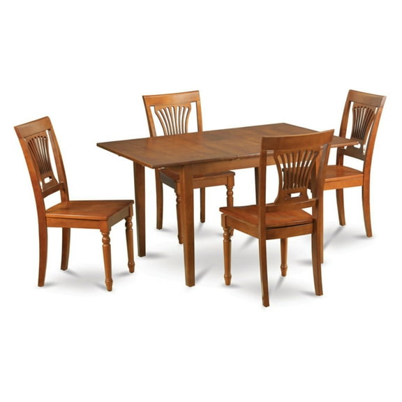 East West Furniture Milan 5 Piece Rectangular Dining Table Set with Plainville Chairs