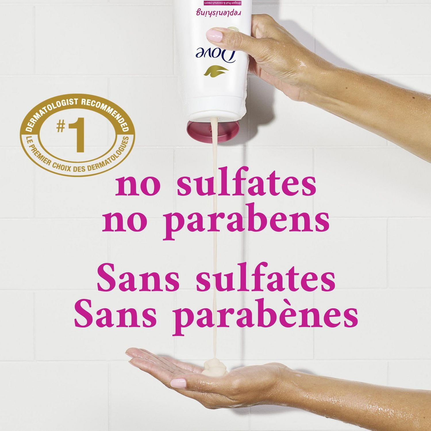 Dove Gel douche pour une peau d'apparence saine, Reconstituant aux fruits du dragon et à la crème de noix de coco, avec MicroMoisture renouvelant pendant 24 heures, 591mL 591 ml