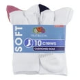 thumbnail image 3 of Fruit of the Loom Women's Everyday Soft Cushioned Crew Socks 10 Pack, 3 of 3