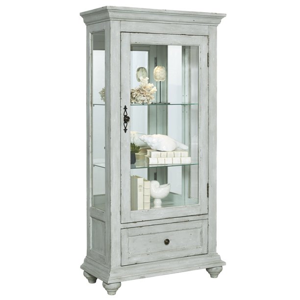 Glass Curio in Weathered Grey